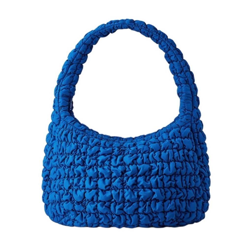 COS OVERSIZED QUILTED CROSSBODY BAG BLUE